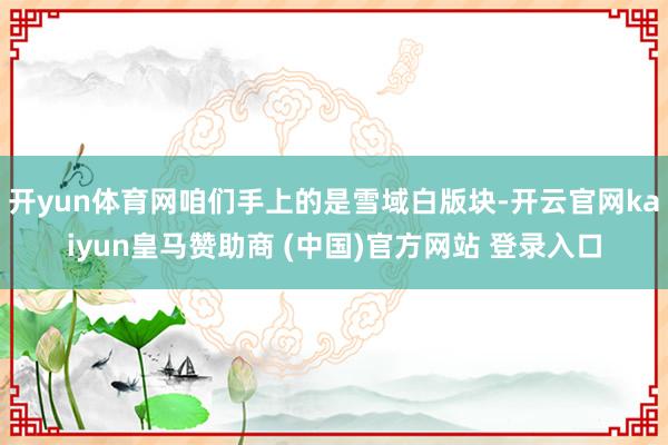开yun体育网咱们手上的是雪域白版块-开云官网kaiyun皇