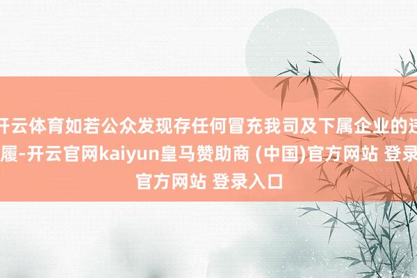 开云体育如若公众发现存任何冒充我司及下属企业的违警步履-开云