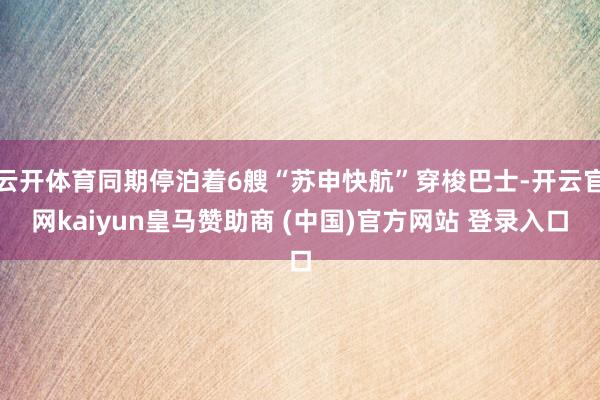 云开体育同期停泊着6艘“苏申快航”穿梭巴士-开云官网kaiy