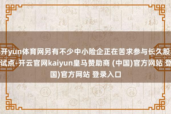 开yun体育网另有不少中小险企正在苦求参与长久股票投资试点-