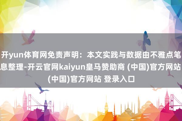 开yun体育网免责声明：本文实践与数据由不雅点笔据公开信息整