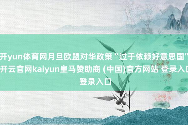 开yun体育网月旦欧盟对华政策“过于依赖好意思国”-开云官网